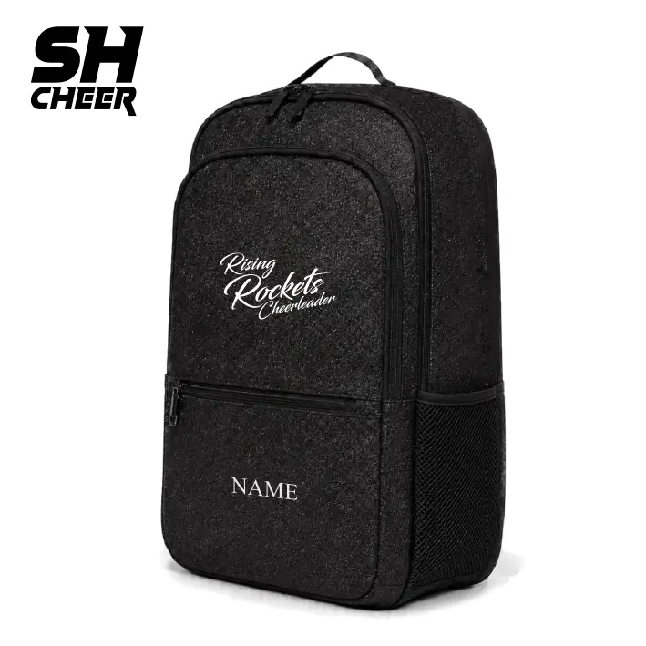 Rising Rockets SHCheer Compact Glitter Backpack (Black)
