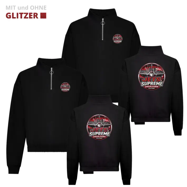 Jets Supreme Cheerleader Cropped Zip Sweat (Black)