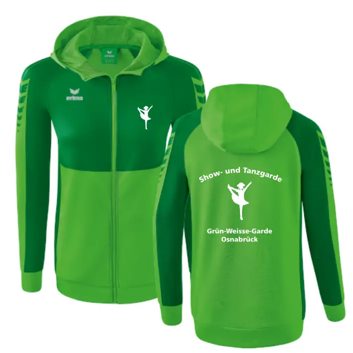 Grün-Weisse-Garde Osnabrück Erima SIX Wings Trainingsjacke mit Kapuze (Green/Smaragd)
