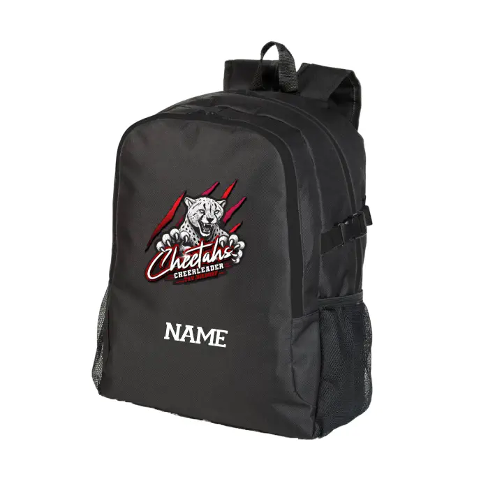 Cheetahs Cheerleader Rucksack mit Name (Black/Black)