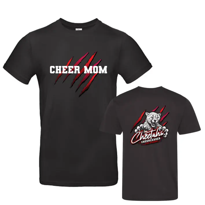 Cheetahs Cheerleader Mom-Shirt (Black)