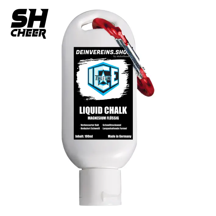 ICE Athletics SHCheer Liquid Chalk Flüssigkreide 100ml mit Karabiner