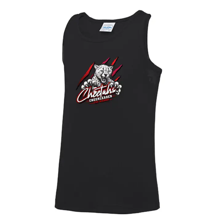Cheetahs Cheerleader Kids Cool TankTop V1 (Black)