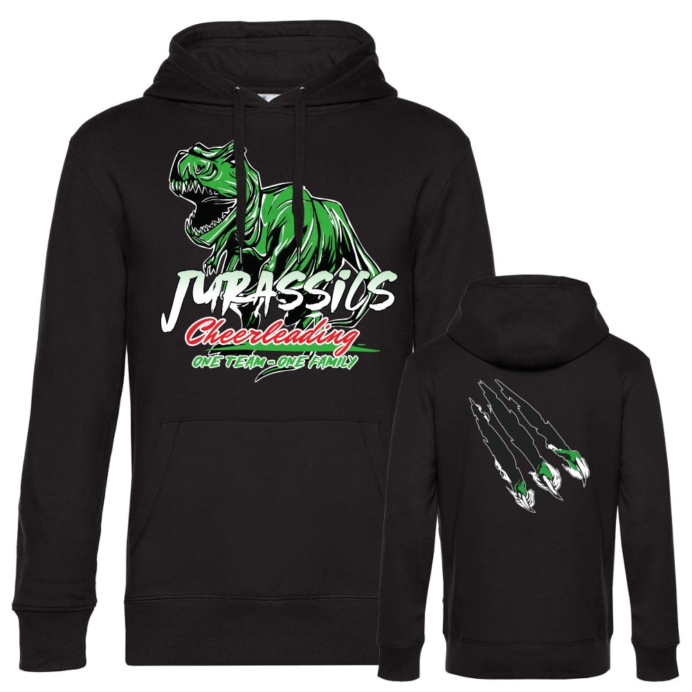 Jurassics Cheerleading Hoodie Black T-Rex (Deep Black)