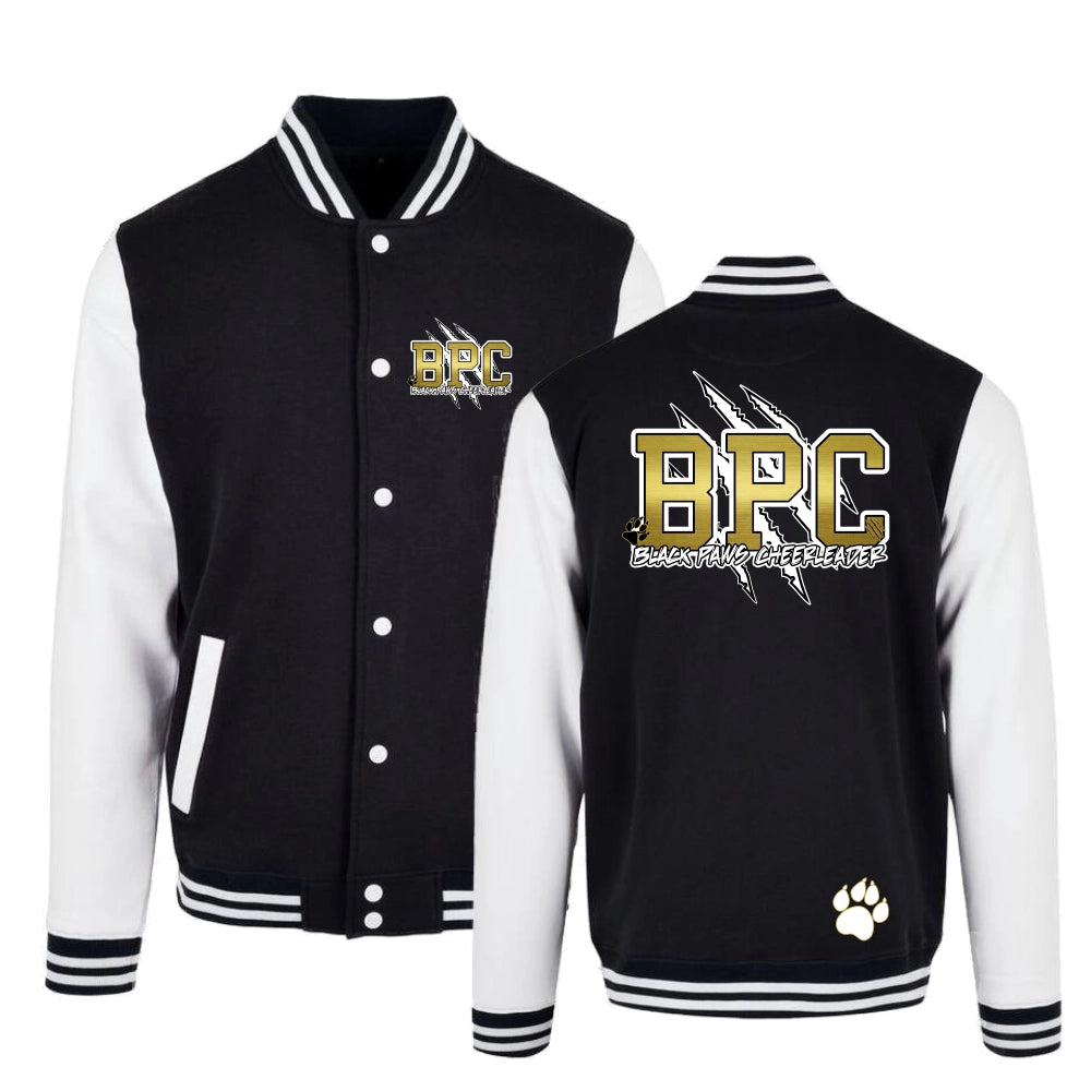 Black Paws Cheerleader Collegejacke (Jet Black/White)