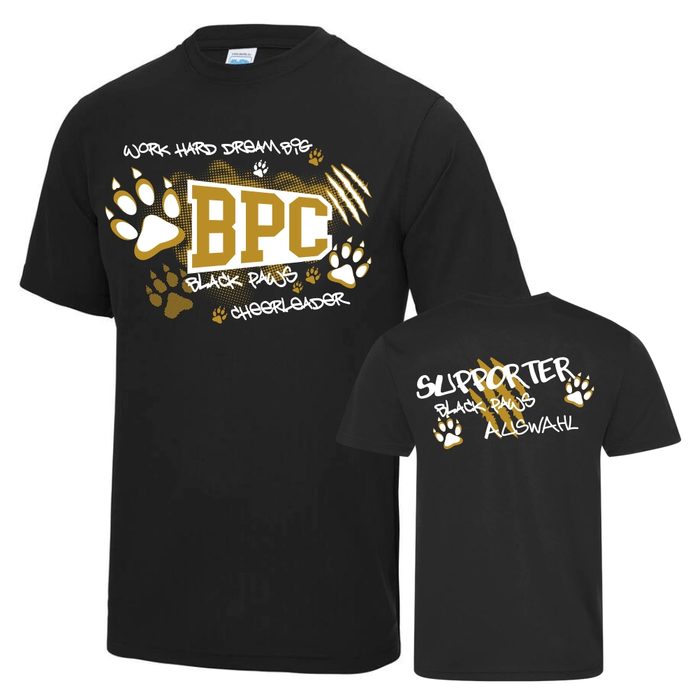 Black Paws Cheerleader Fanshirt (Black)