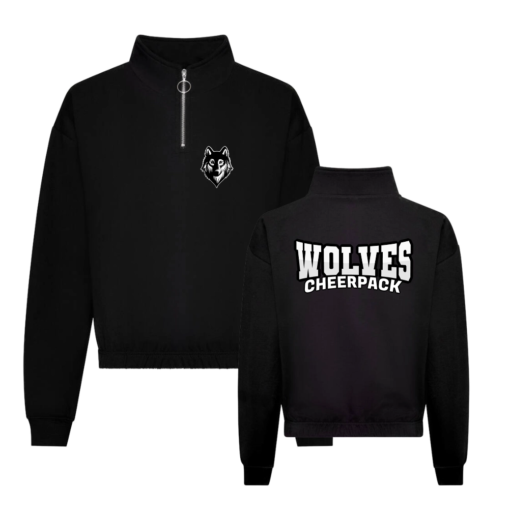 Wolves Cheerpack Cropped Zip Sweat (Deep Black)