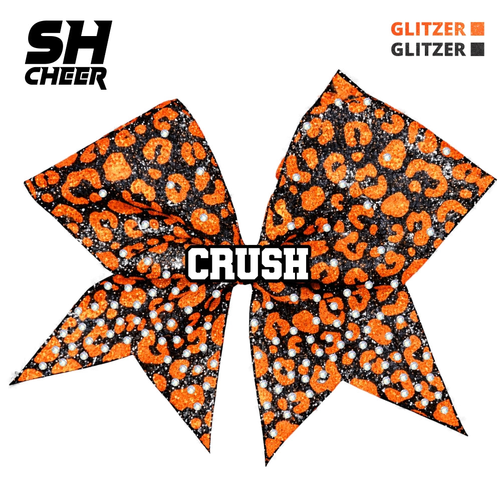 Gold Cats SHCheer CRUSH Glitzer Schleife (Black/Neon Orange)