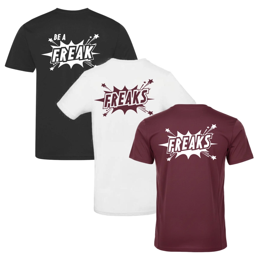 Freaks Cheerleader Shirt (Black/White/ Burgundy)