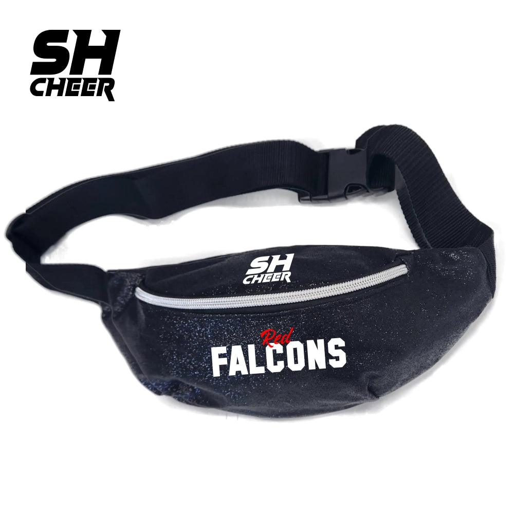 Red Falcons SHCheer Glitzer Belt Bag (Black)