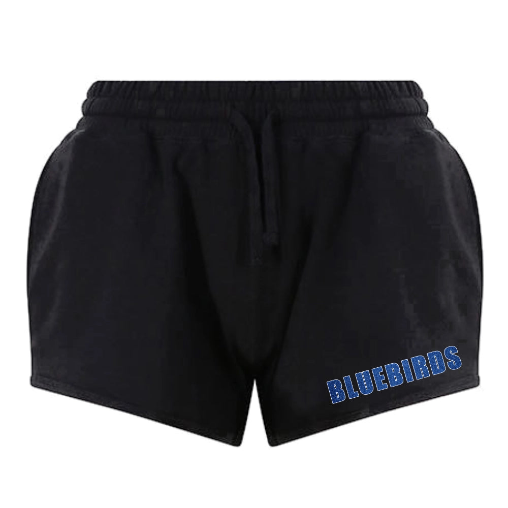Blue Birds Woman Cool Jog Shorts (Jet Black)