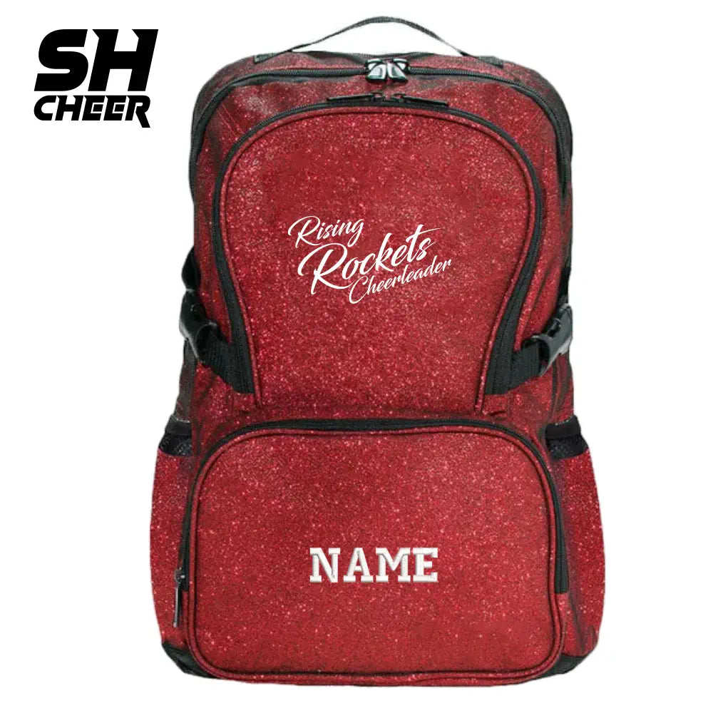 Rising Rockets Cheerleader SHCheer Glitzer Backpack (Red)