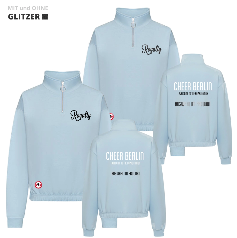 Royalty Cheer Berlin Cropped Zip Sweat (Sky Blue)