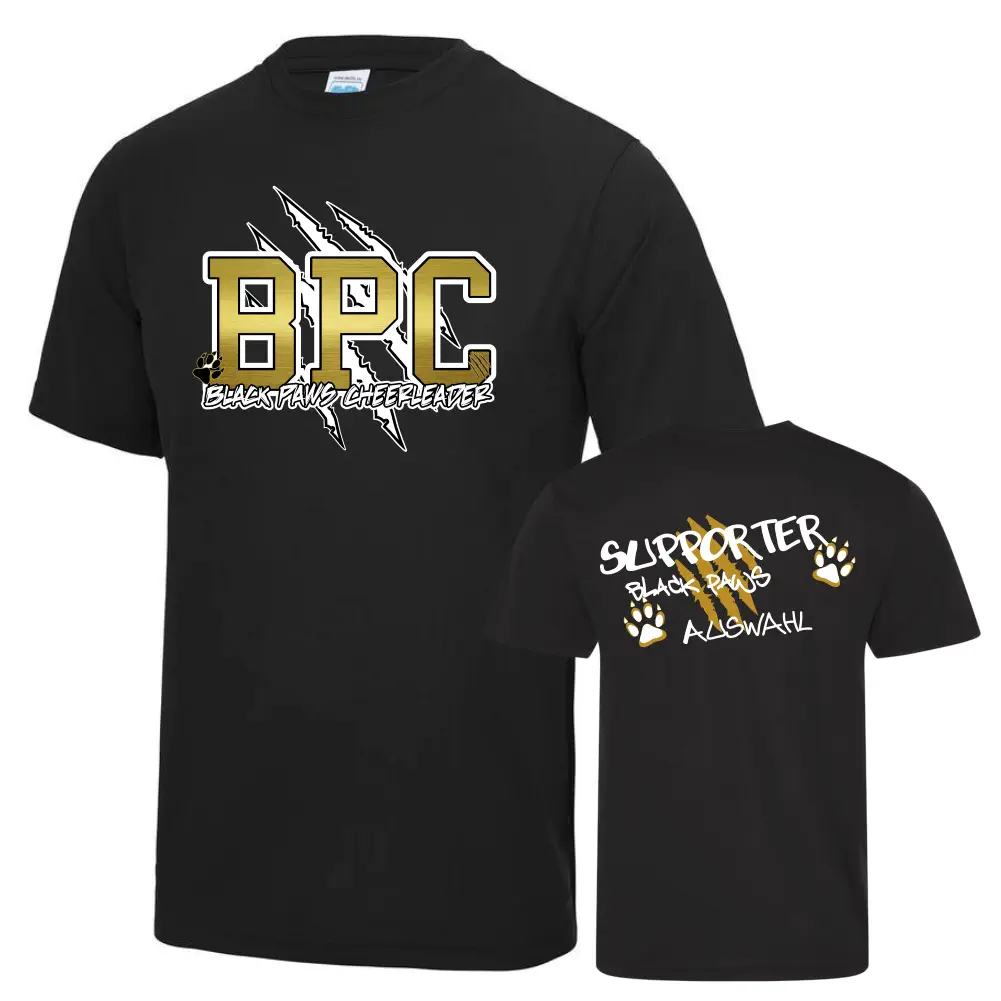 Black Paws Cheerleader Fanshirt (Black)