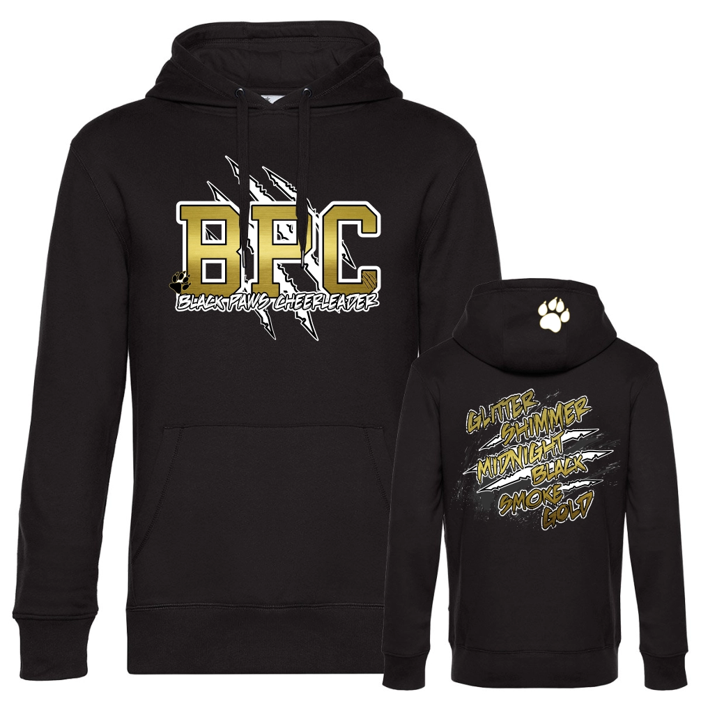 Black Paws Cheerleader Hoodie (Deep Black)