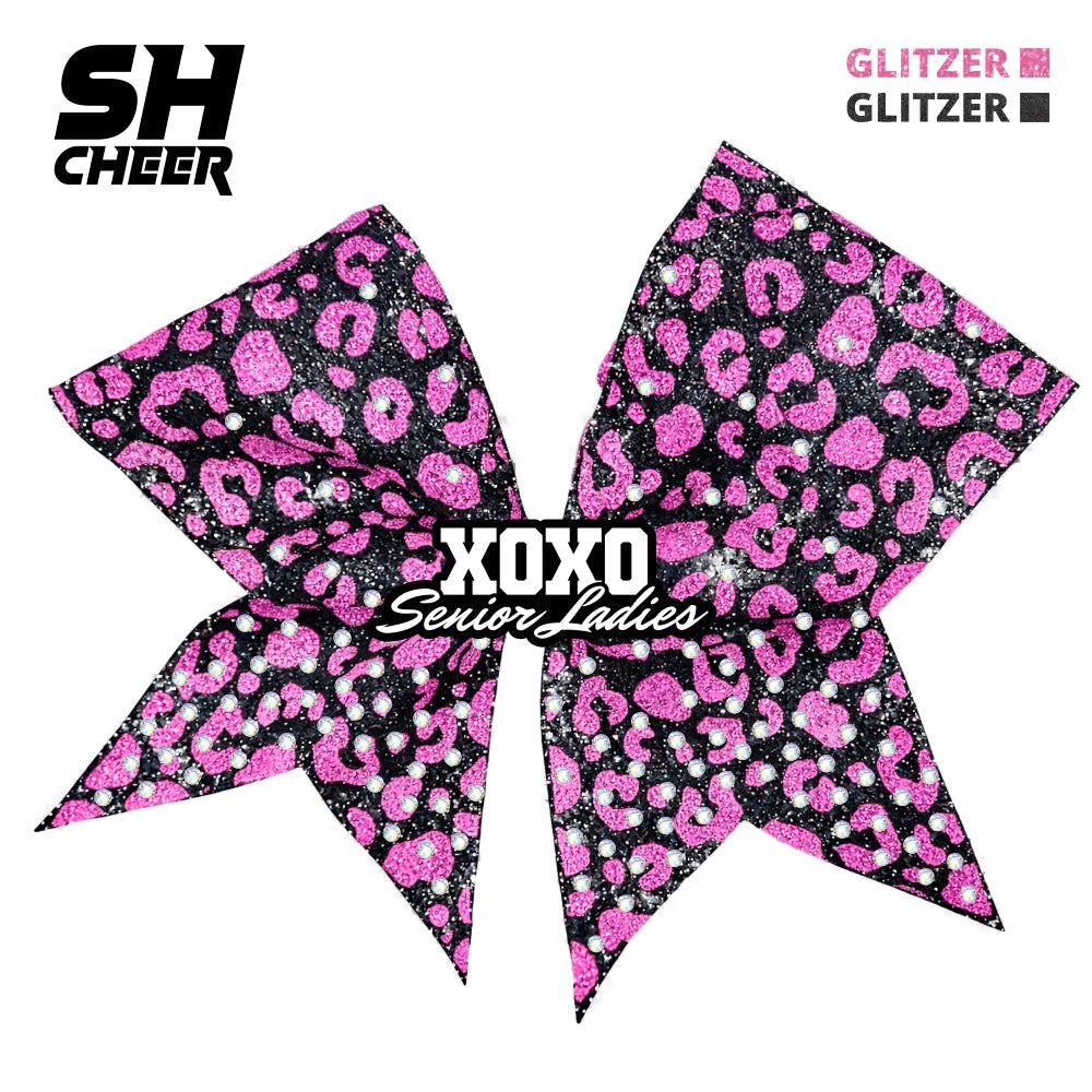 Gold Cats SHCheer XOXO Glitzer Schleife (Black/Neon Pink)