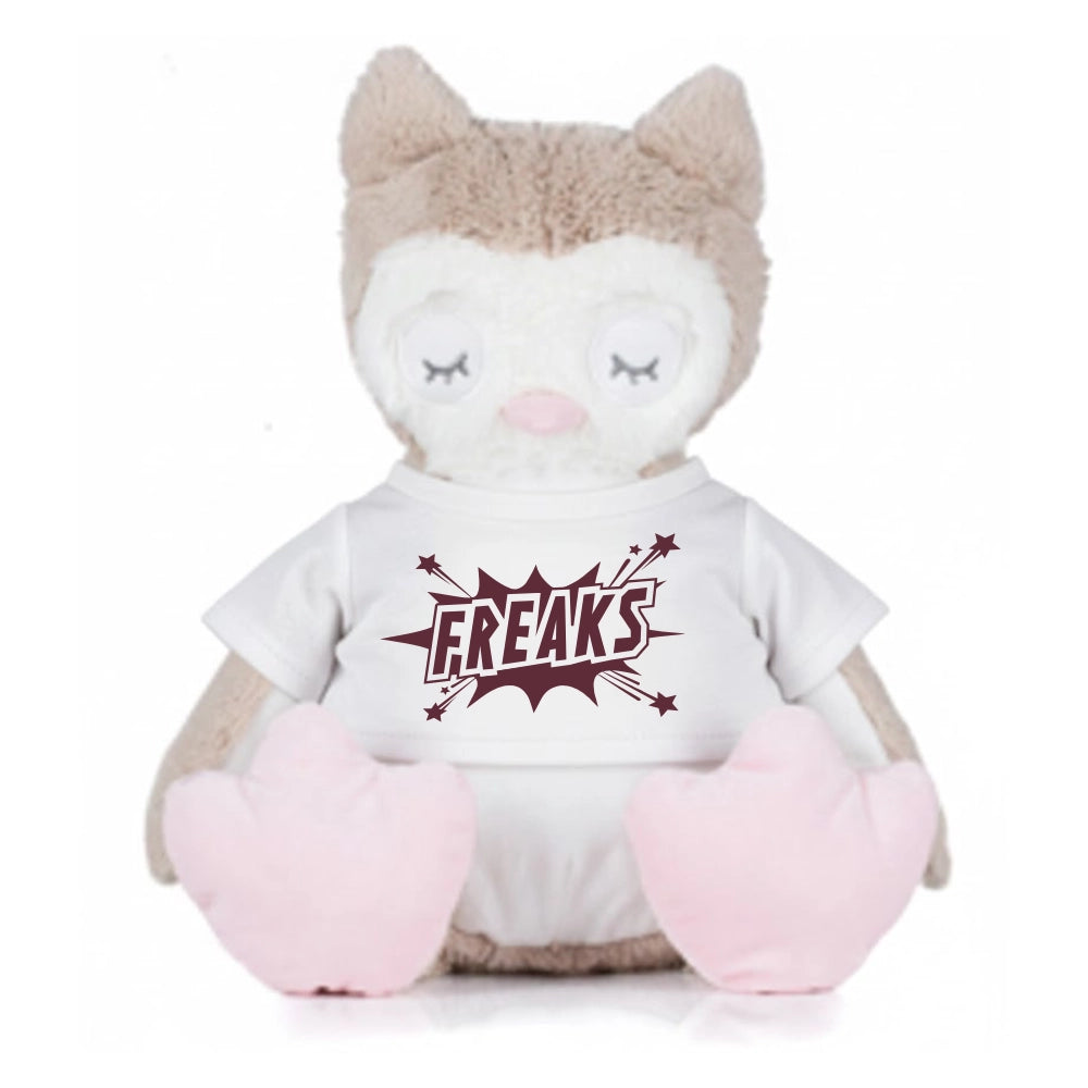 Freaks Cheerleader Plüschtier Eule mit Shirt (Light Brown)