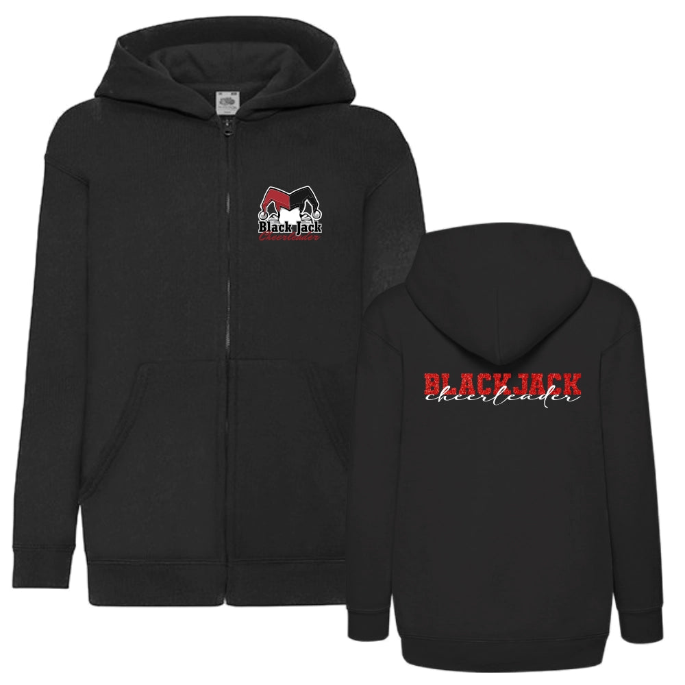 Black Jack Cheerleader Hooded Full Zip Sweat (Black)