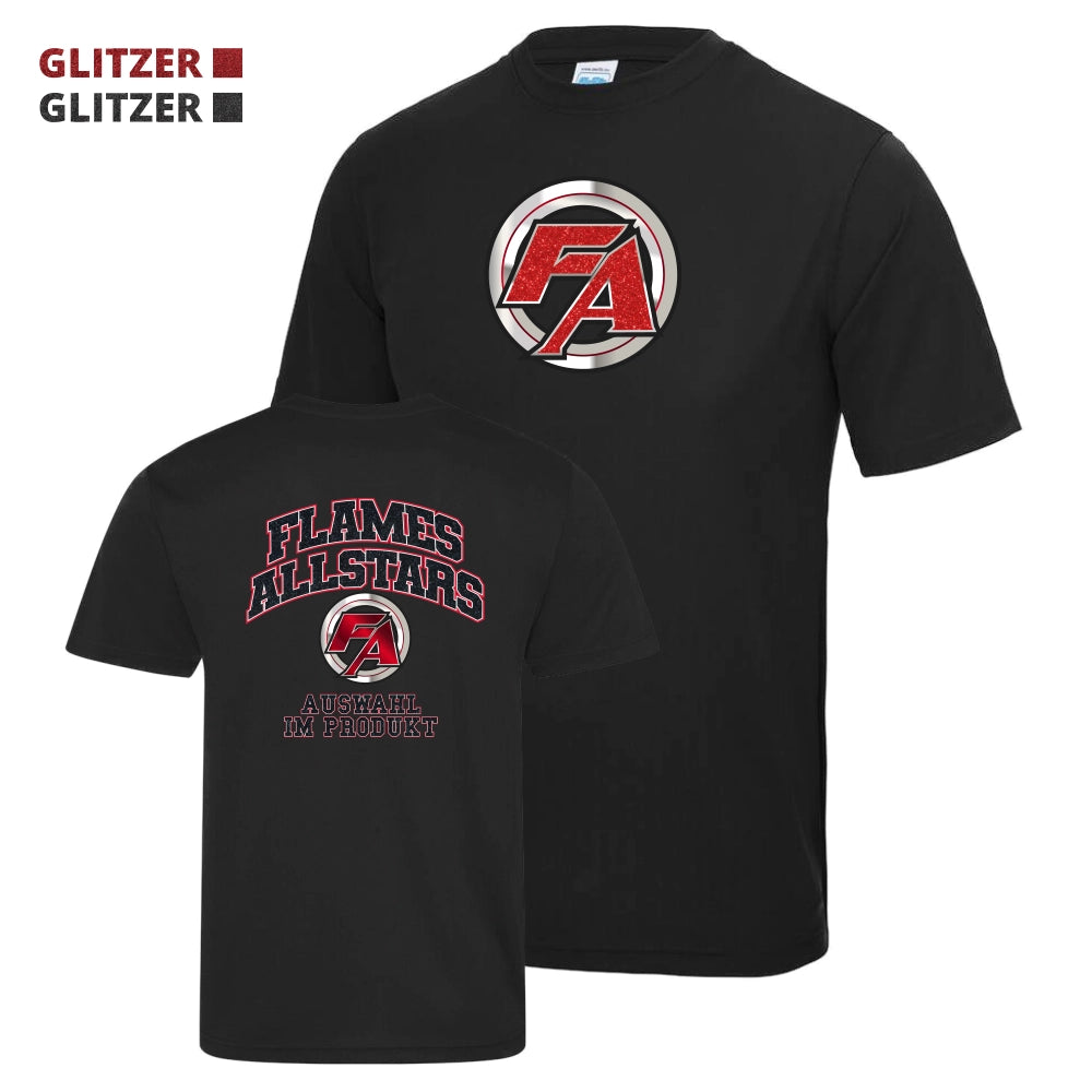 Flames Allstars Glitzer Fan Shirt (Black)