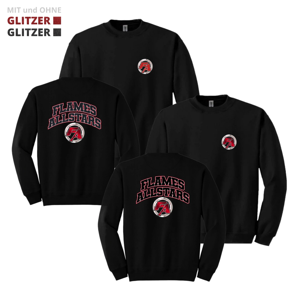 Flames Allstars Crewneck Sweatshirt (Black)