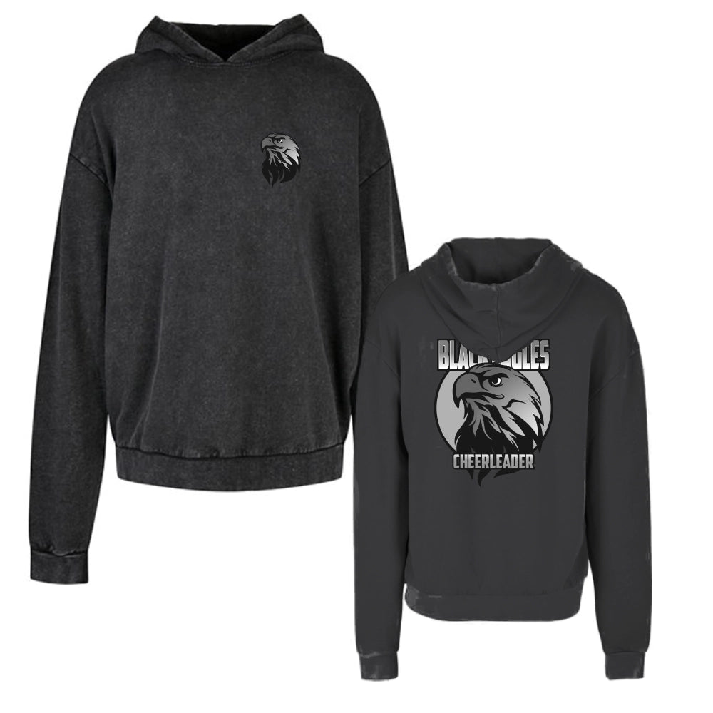 Black Eagles Acid Washed Heavy Oversize Tee (Black)
