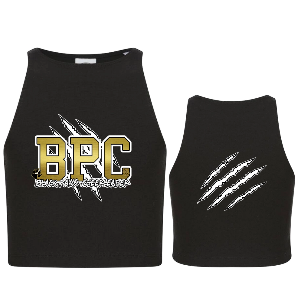 Black Paws Cheerleader Kids´ Cropped Top (Black)