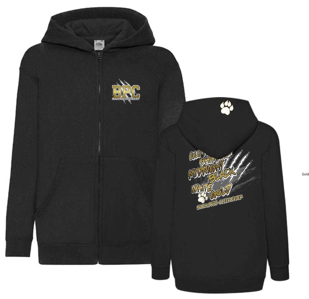 Black Paws Cheerleader Kids’ Hooded Sweatjacke (Black)
