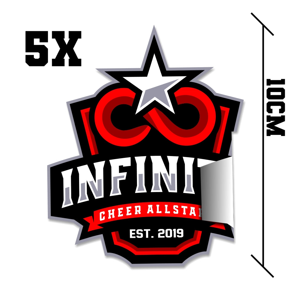 Infinity Cheer Allstars 5x Sticker 10cm