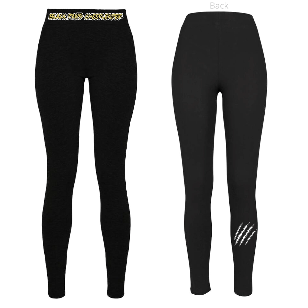 Black Paws Cheerleader Leggings (Jet Black)