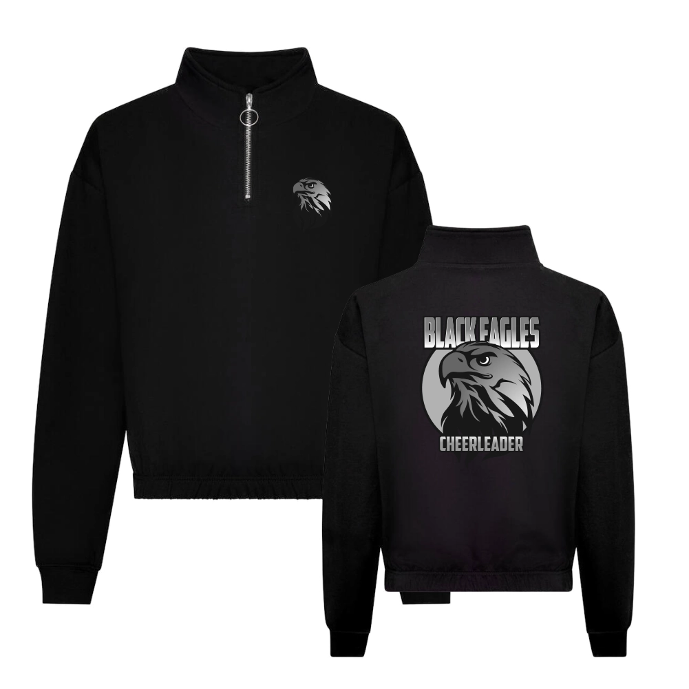 Black Eagles Cropped Zip Sweat (Black)