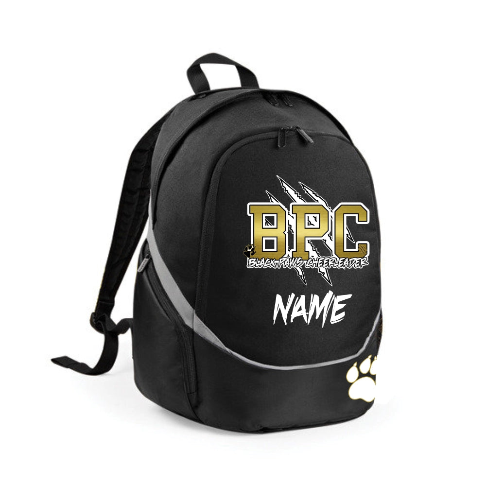 Black Paws Cheerleader Rucksack (Black/Light Grey)