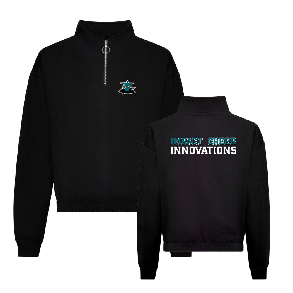 Impact Cheer Innovation Cropped Zip Sweat (Deep Black)