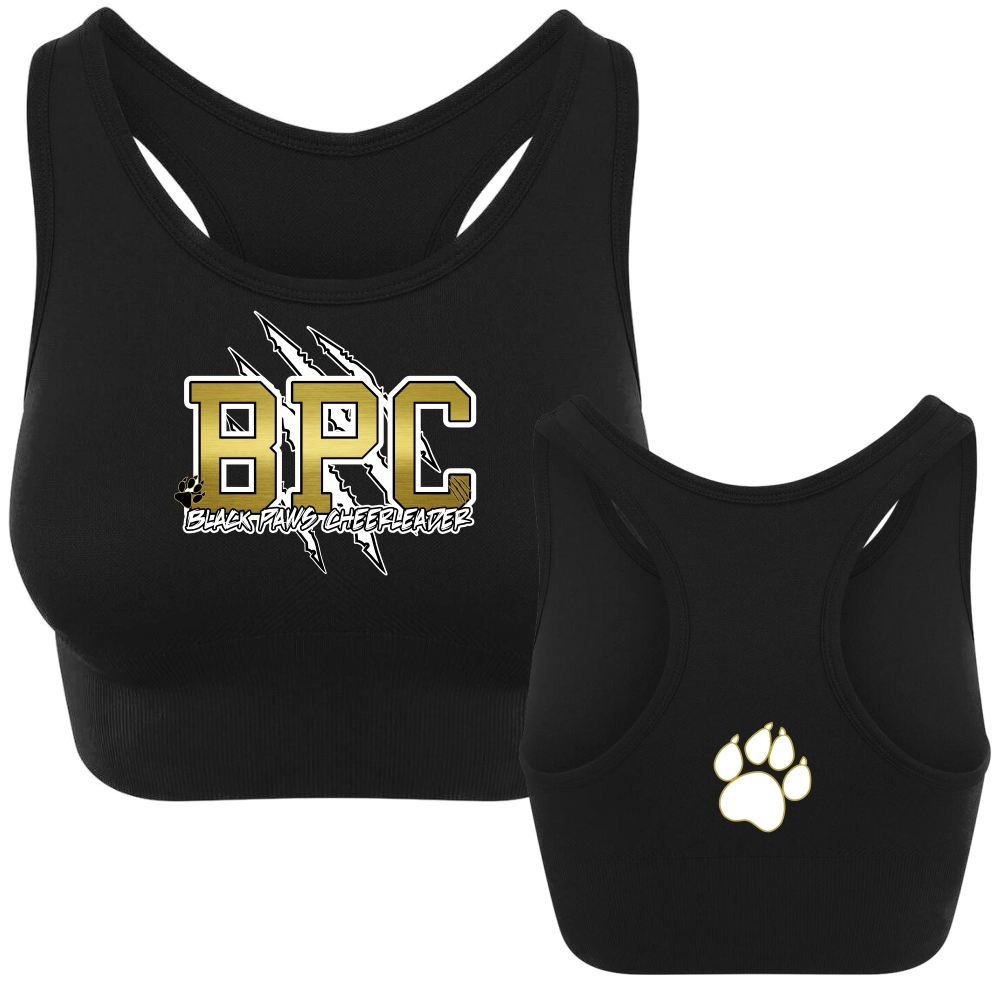 Black Paws Cheerleader Sporttop/Bra (Jet Black)
