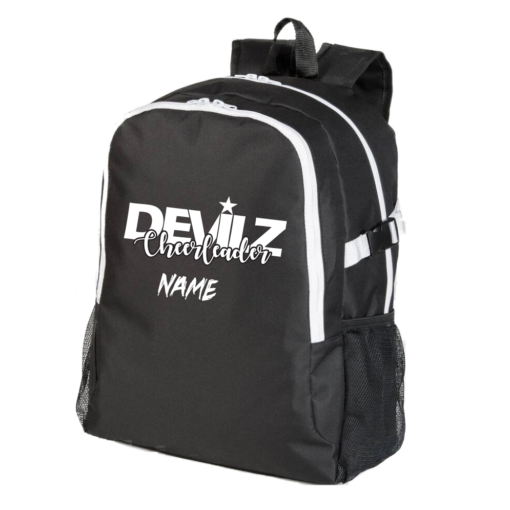 Devilz Cheerleader Rucksack + Name (Black/White)