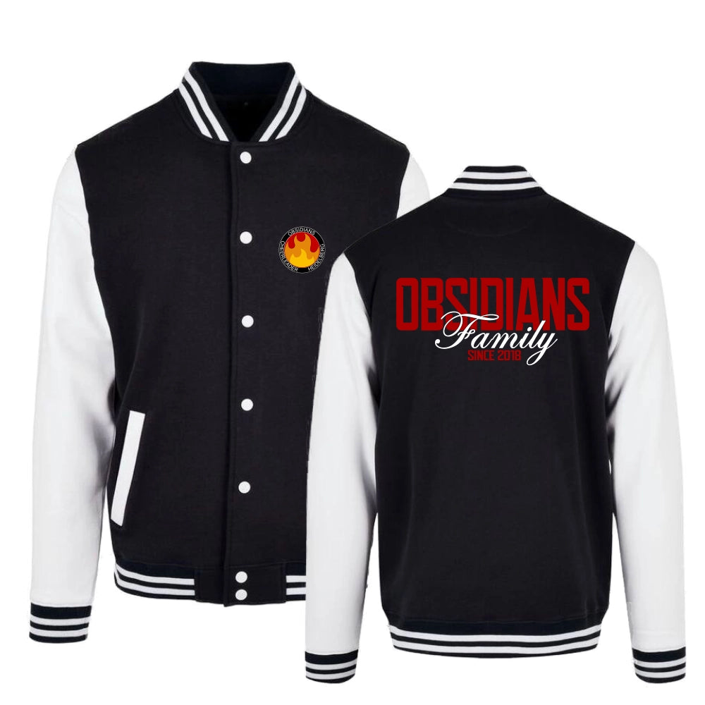 Obsidians Collegejacke (Jet Black/White)