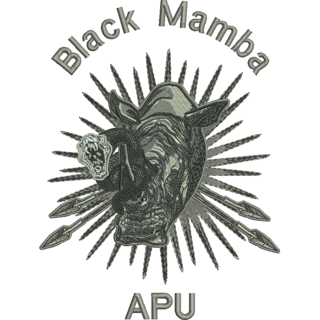 Kapuzen-Sweatshirt - WU620 bestickt Black Mamba VS mitte