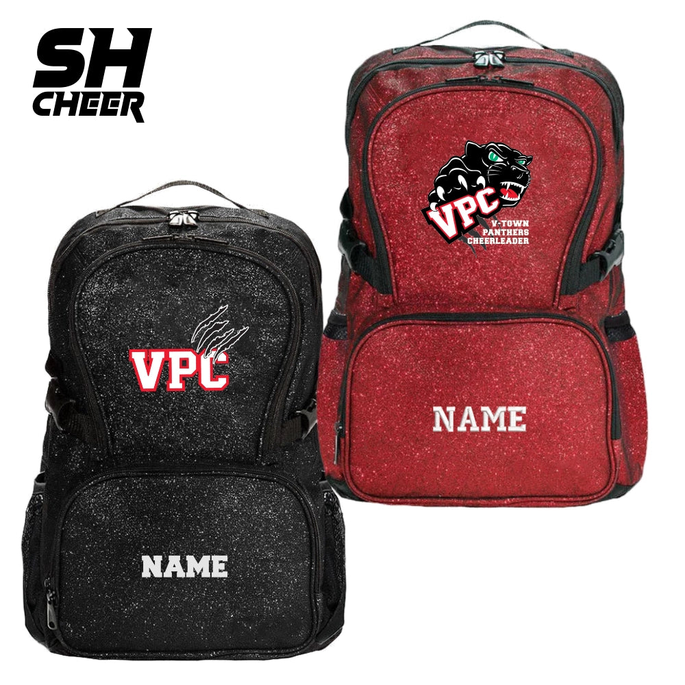 V-Town Panthers Cheerleader SHCheer Glitzer Backpack (Black/Red)