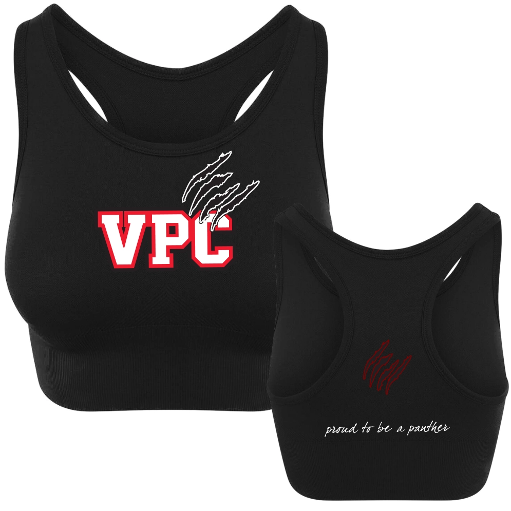 V-Town Panthers Cheerleader Sporttop/Bra (Jet Black)