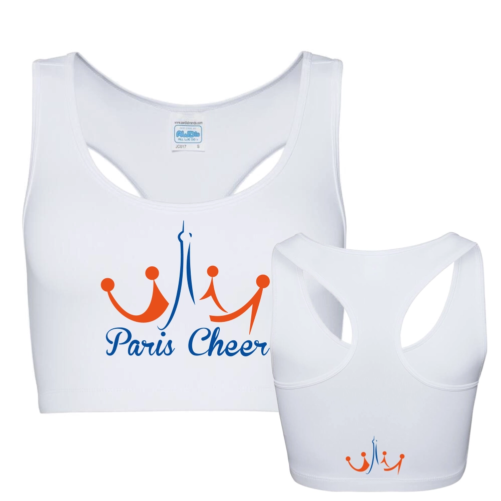Paris Cheer Sports Crop Top (Arctic White)