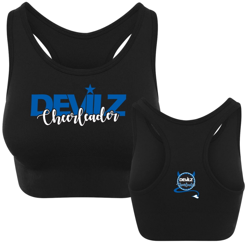 Devilz Cheerleader Sport Bra (Jet Black)