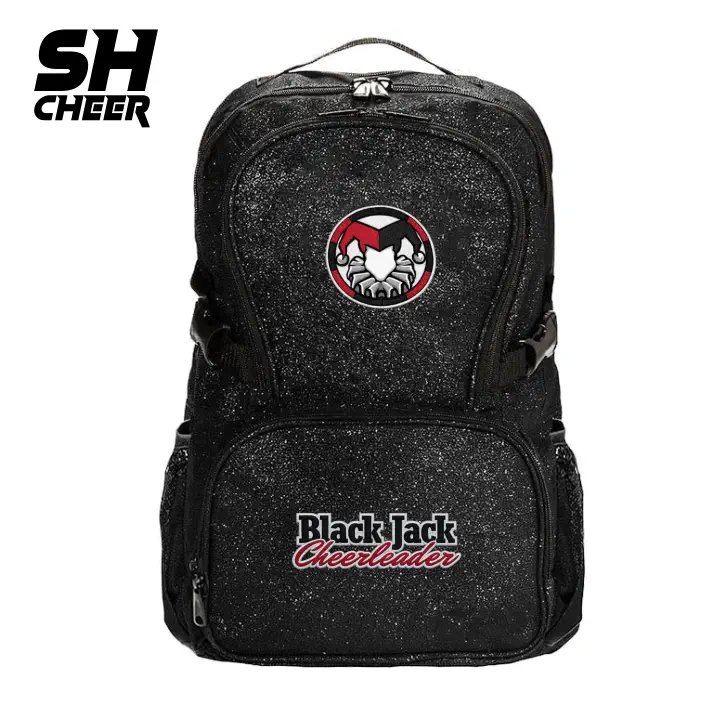 Black Jack Cheerleader SHCheer Glitter Backpack (Black)