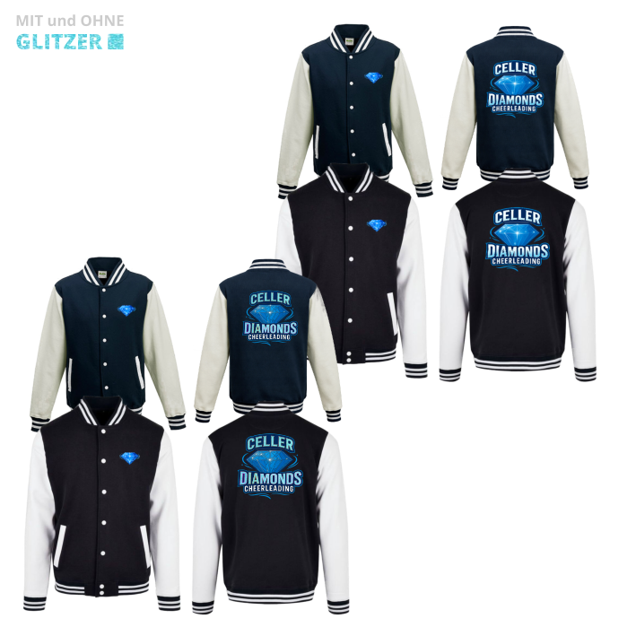 Celler Diamonds Cheerleader Collegejacke (Jet Black/White , Navy/White)