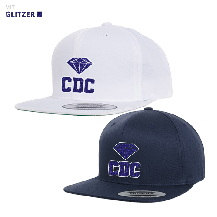 Celler Diamonds Cheerleader Snapback Kappe Glitzer (White/Navy)
