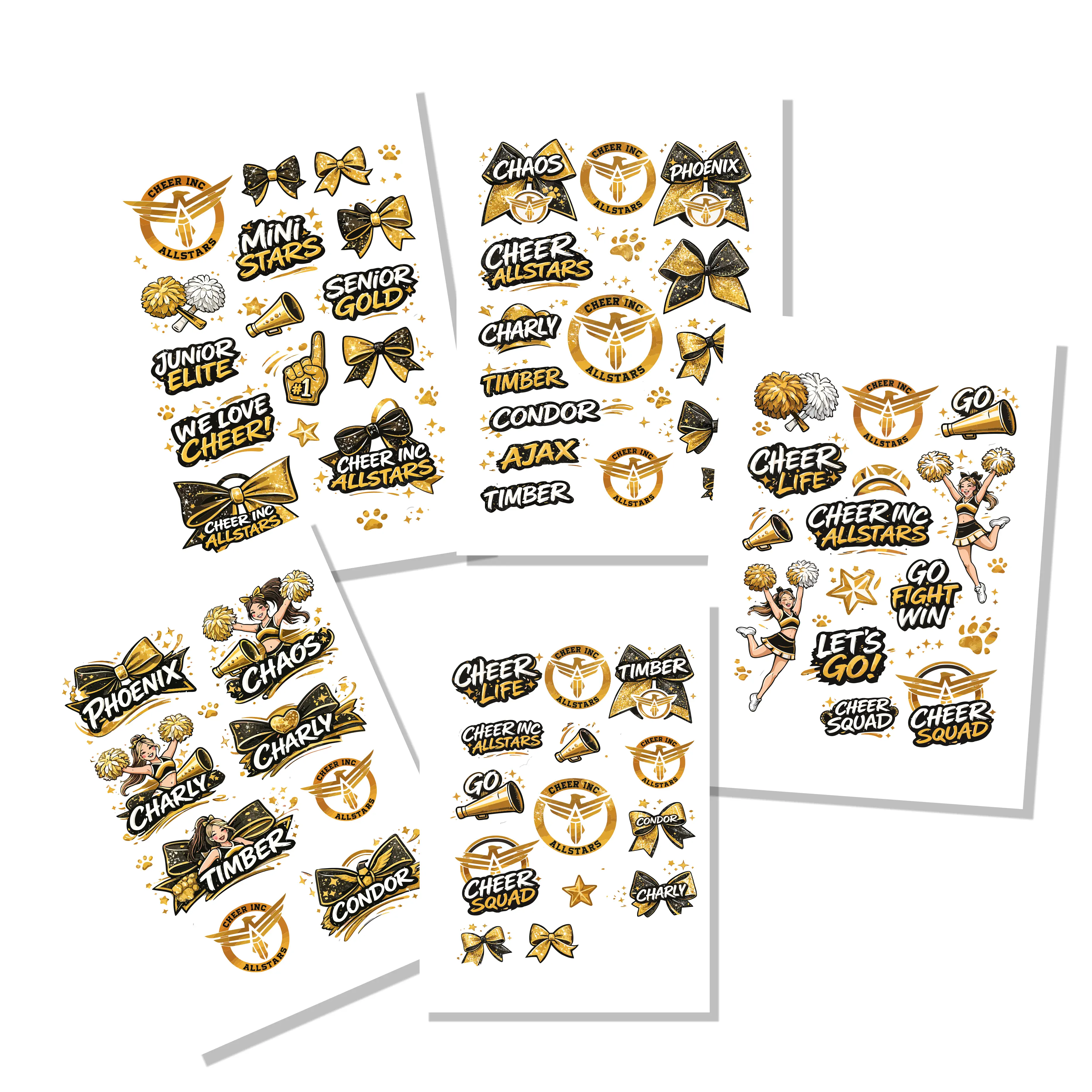 Cheer Inc Allstars Stickerbögen 5x