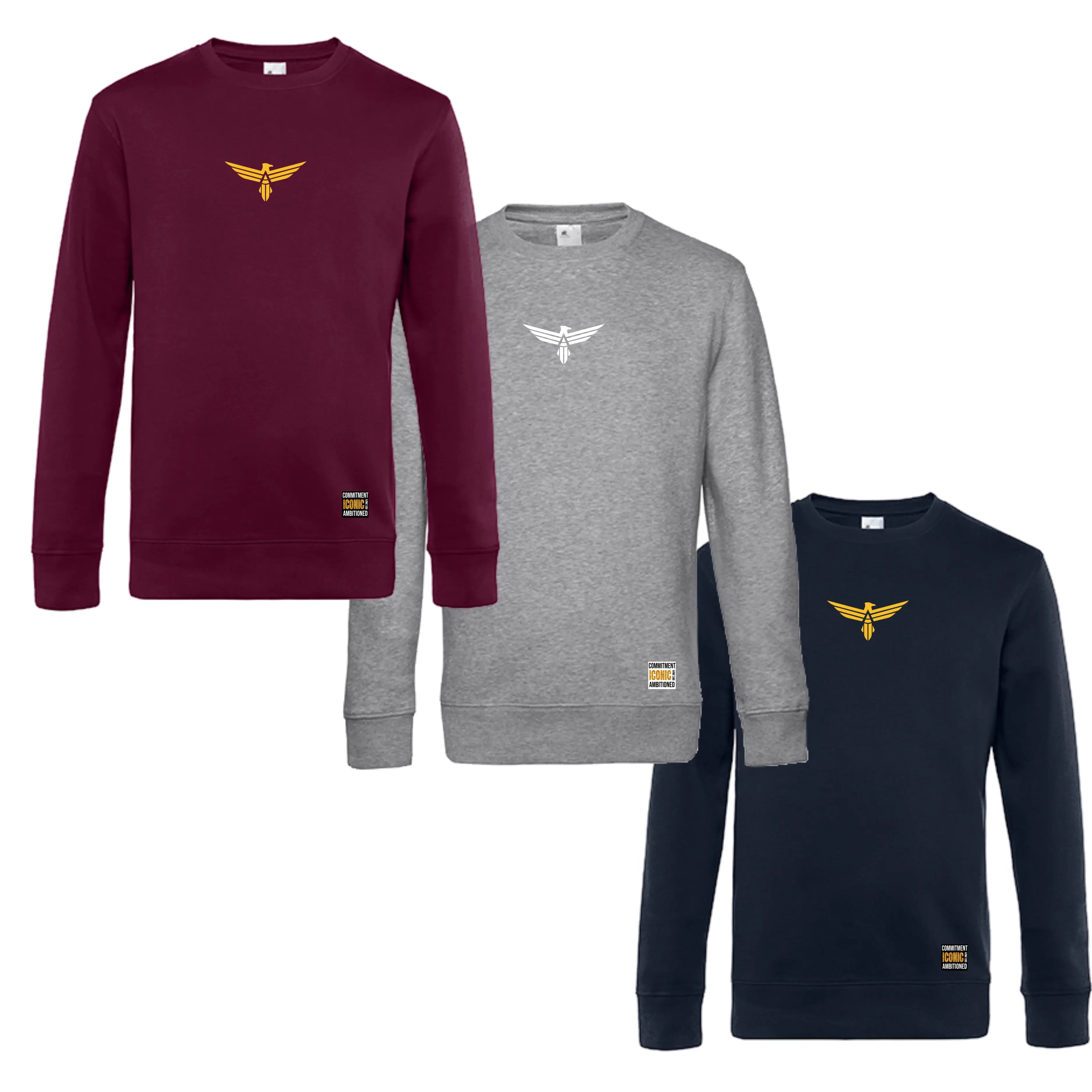 Cheer Inc Allstars King Crew Neck Pullover mit Stick und 3D Patch (Black/White/Navy/Dark Cherry/Heather Grey))