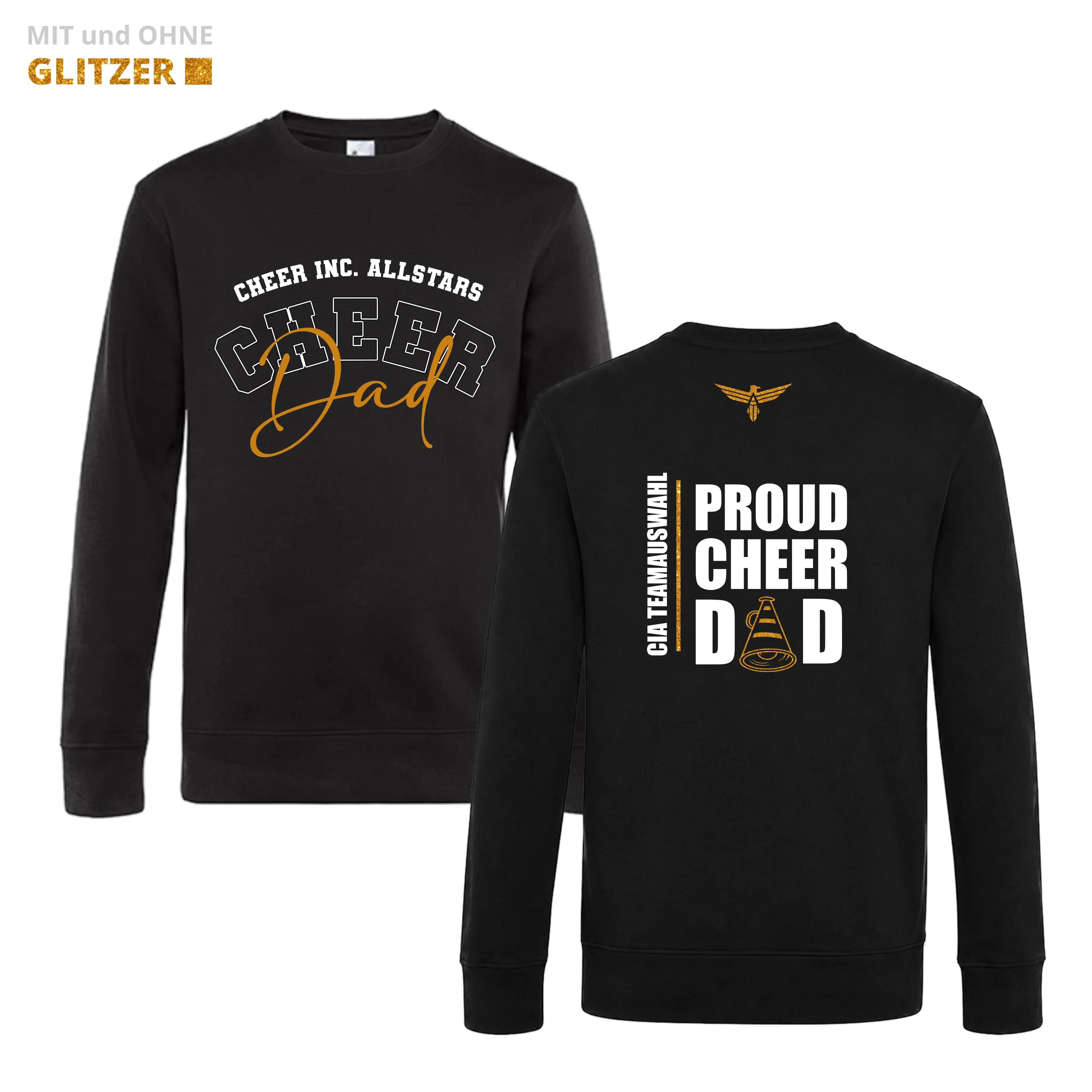 Cheer Inc Allstars Glitzer CheerDad King Crew Neck Pullover (Black)