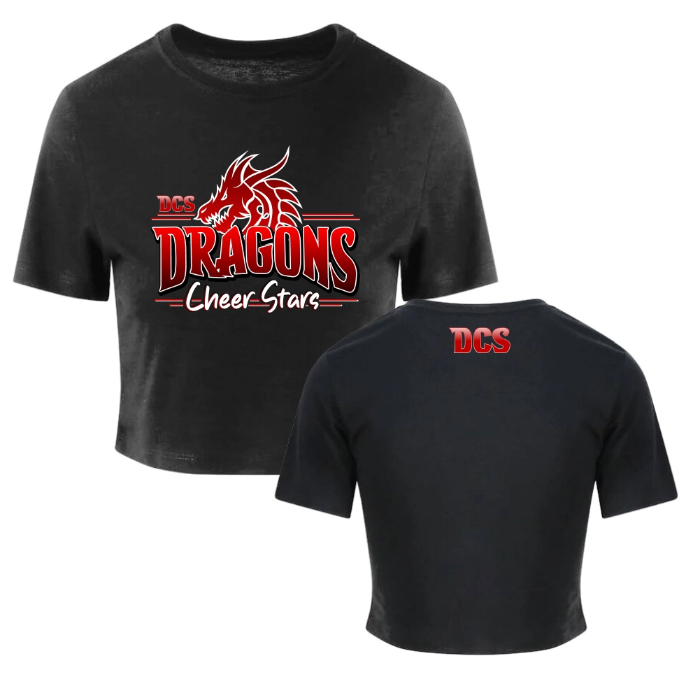 Dragons Cheer Stars Cropped Shirt (Black)
