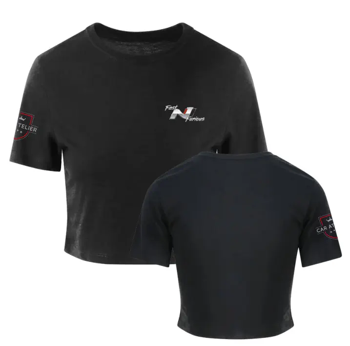 Fast 'N' Furious Cropped Shirt (Solid Black)