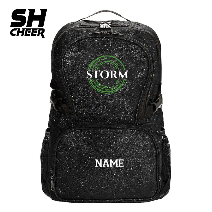 Green Storm SHCheer Glitter Backpack (Black)