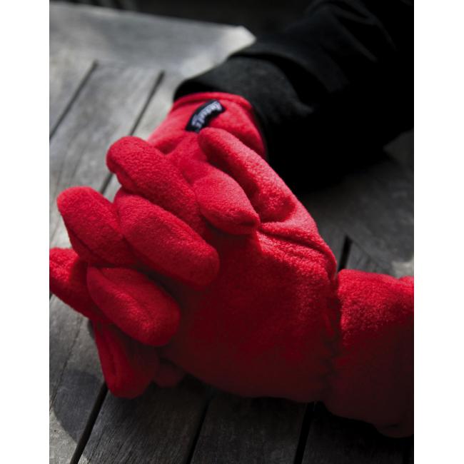 Active Fleece Handschuhe Funken Rot-Weiß